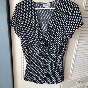 Chaus pika-dot black and white blouse size L